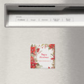 Kerst Rozen Waterverf | JOUW NAAM Magneet (Insitu (Vaatwasser))