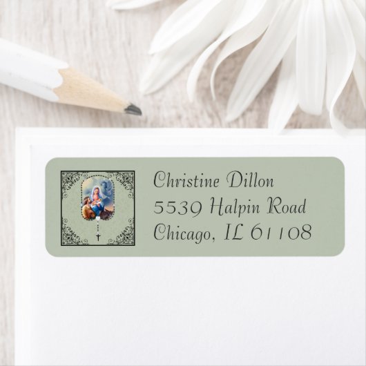 Kerst Rozenkrans Heilige Familie Etiketten (Insitu)