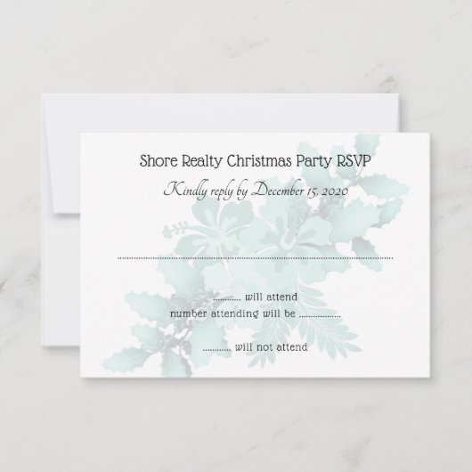 Kerst RSVP gastgraaf Hibiscus Kaart (Voorkant)