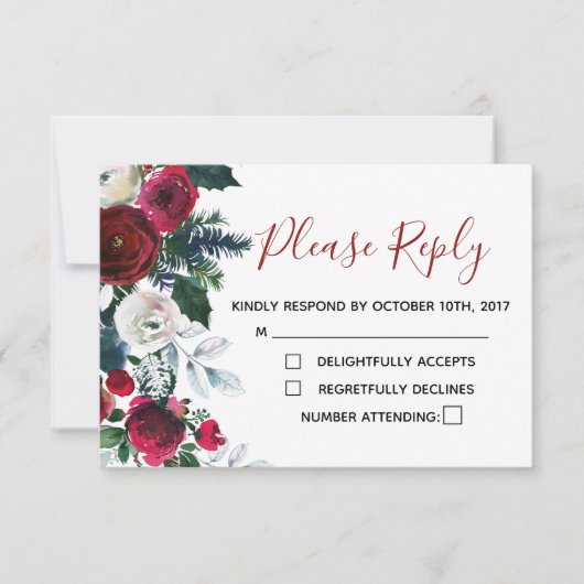 Kerst-RSVP-kaarten - Kerstfeest RSVP-kaarten RSVP Kaartje (Voorkant)