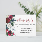 Kerst-RSVP-kaarten - Kerstfeest RSVP-kaarten RSVP Kaartje (Staand voorkant)