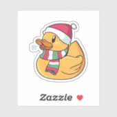 Kerst Rubber Eend Sinterklaas Hoed Cadeau Voor Een Sticker (Vel)