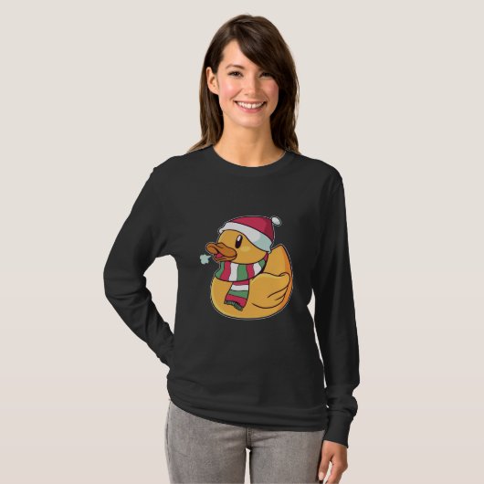 Kerst Rubber Eend T-shirt (Voorkant volledig)