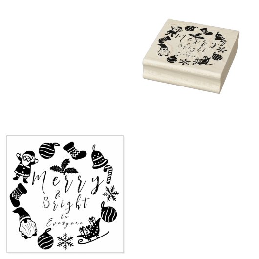 Kerst Rubber Stamp Rubberstempel (Gestempeld)