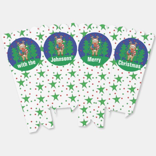 Kerst Rudolph Favor Box Bedankdoosjes (Ongevouwen)