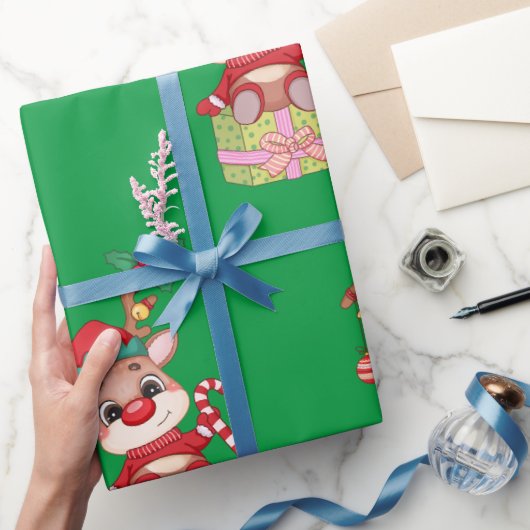 Kerst: Rudolph Red Nose Reindeer Cadeaupapier (Geschenken)