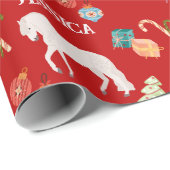 Kerst Ruiterpaard gepersonaliseerd Cadeaupapier (Rol Hoek)