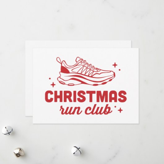 Kerst run club hardloopgroep feestdagenkaart (Voorkant / Achterkant in situ)
