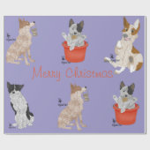 Kerst Rundvee Honden Wikkelpapier Cadeaupapier (Vlak)