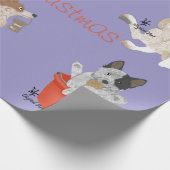 Kerst Rundvee Honden Wikkelpapier Cadeaupapier (Hoek)