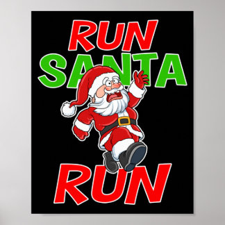 Kerst Running Cadeau T-shirt Kerstman Run 5k Wedst Poster