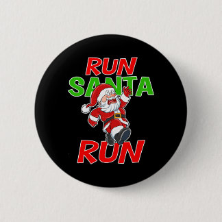 Kerst Running Cadeau T-shirt Kerstman Run 5k Wedst Ronde Button 5,7 Cm