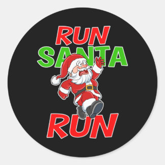 Kerst Running Cadeau T-shirt Kerstman Run 5k Wedst Ronde Sticker