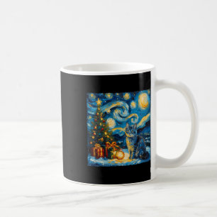 Kerst Russische blauwe kat Art Van Gogh's De ster Koffiemok