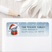 Kerst Russische Blauwe Kat Retourlabels Etiket (Insitu)