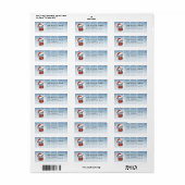 Kerst Russische Blauwe Kat Retourlabels Etiket (Full Sheet)