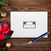 Kerst Rustiek Blauw Rood Geplakt Goud Bell Adres Etiket