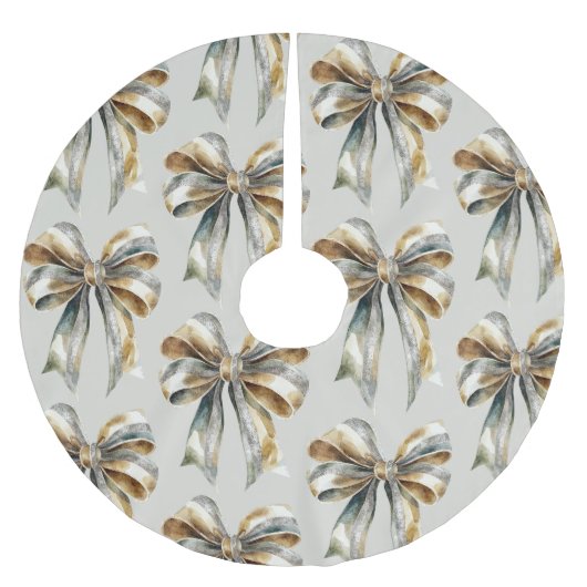 Kerst Rustiek Bord Green Gold Bow Kerstboom Rok (Voorkant)