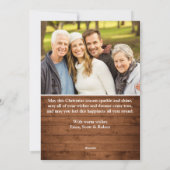 Kerst Rustiek Bruin Boho Hout 5 FOTO Groet Feestdagenkaart (Achterkant)