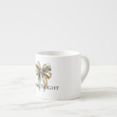 Kerst Rustiek Groen Goud Boog Gepersonaliseerd Espresso Kop (Voorkant rechts)