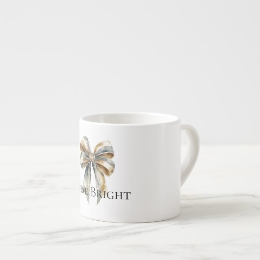 Kerst Rustiek Groen Goud Boog Gepersonaliseerd Espresso Kop (Voorkant rechts)