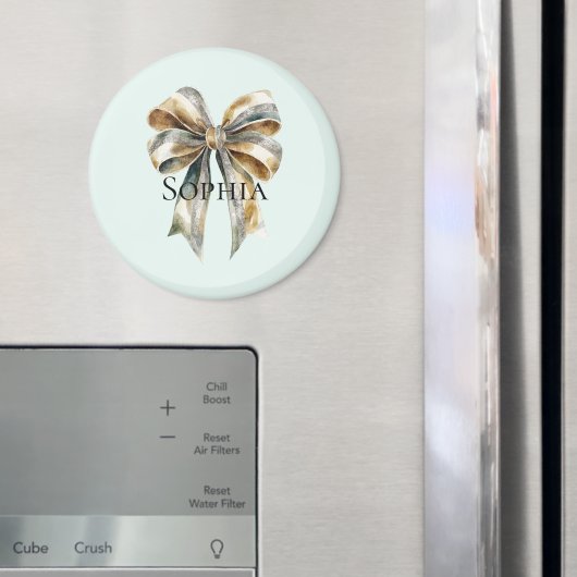 Kerst Rustiek Groen Goud Boog Gepersonaliseerd Magneet (Insitu (Koelkast))