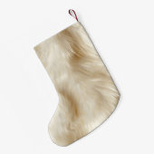 Kerst Rustiek Groen Gouden Boog Faux Dierenbont Kleine Kerstsok (Achterkant (Hangend))