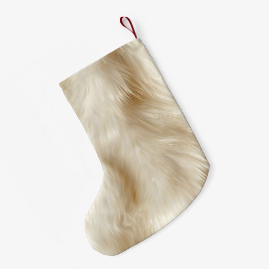 Kerst Rustiek Groen Gouden Boog Faux Dierenbont Kleine Kerstsok (Achterkant (Hangend))