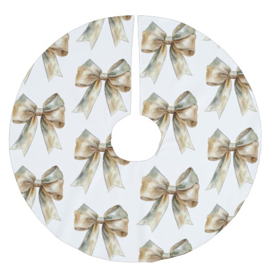 Kerst Rustiek Groen Gouden Boog Kerstboom Rok (Voorkant)