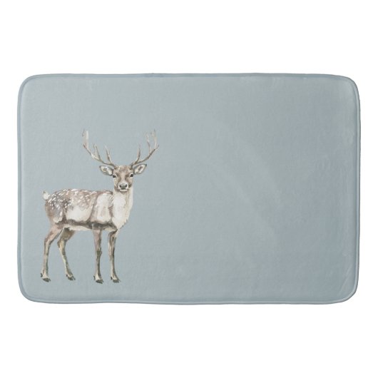 Kerst Rustiek Herten Pine Groen Badmat (Voorkant)