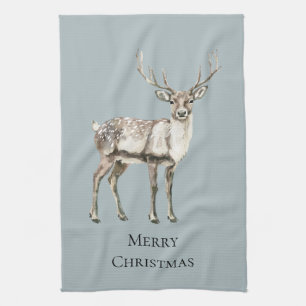 Kerst Rustiek Herten Pine Groen Theedoek