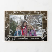 Kerst Rustiek Hout en Klimplanten Meerdere Foto's Drieluik Wenskaart (Cover)