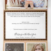 Kerst Rustiek Hout en Klimplanten Meerdere Foto's Drieluik Wenskaart (Binnenkant midden)