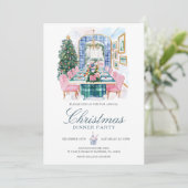 Kerst Rustiek Huis Familie Vakantie Diner Party Kaart (Staand voorkant)