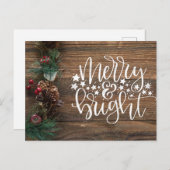 Kerst rustiek land vrolijk helder feestdagenkaart (Voorkant / Achterkant)