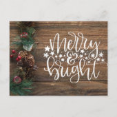 Kerst rustiek land vrolijk helder feestdagenkaart (Voorkant)
