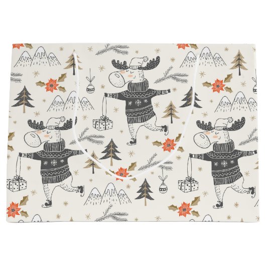 Kerst Rustiek Moose Land | FEESTDAGEN Groot Cadeauzakje (Voorkant)