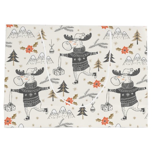 Kerst Rustiek Moose Land | FEESTDAGEN Groot Cadeauzakje (Achterkant)