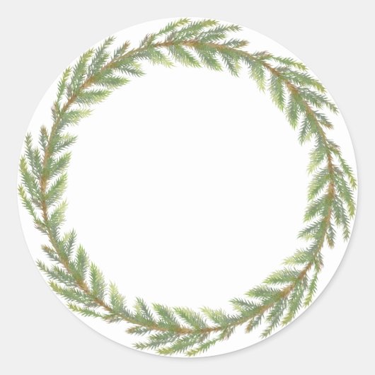 Kerst Rustiek Thuisgemaakte Blank Mason Pot Gesche Ronde Sticker (Voorkant)