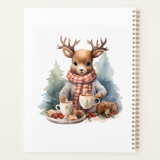 Kerst rustiek tijdschrift spiraal notitieboek plan (Achterkant)