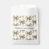 Kerst Rustiek Wit Groen Gouden Bogen Bedankzakje (Voorkant)