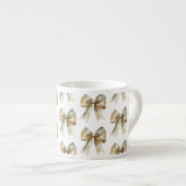 Kerst Rustiek Wit Groen Gouden Bogen Espresso Kop (Voorkant rechts)