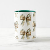 Kerst Rustiek Wit Groen Gouden Bogen Mok (Midden)