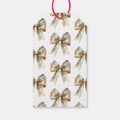 Kerst Rustiek Wit Groen Gouden Boog Gepersonalisee Cadeaulabel (Achterkant)