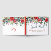 Kerst rustieke bloemen elegante winter bruiloft gastenboek (Volledig)