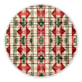 Kerst rustieke boerderij patroon keramische knop (Voorkant)