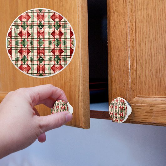 Kerst rustieke boerderij patroon keramische knop