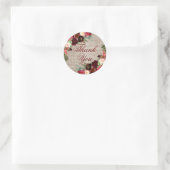 Kerst Rustieke Boho Bloemstuk Burgundy Dank Je Ronde Sticker (Tas)