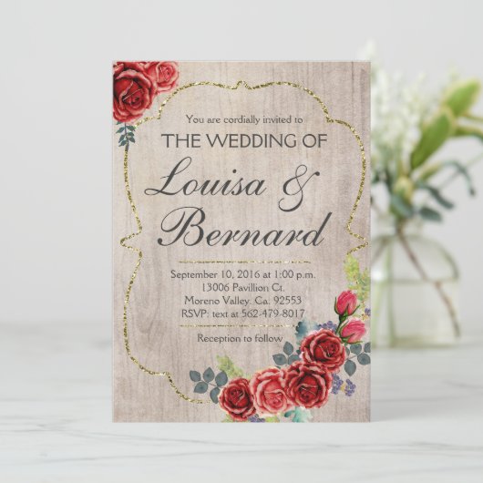 Kerst Rustieke Boho Winter Huwelijksuitnodiging Kaart (Staand voorkant)