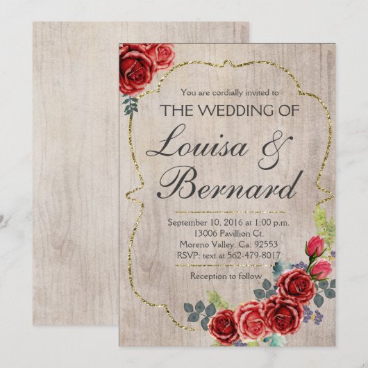 Kerst Rustieke Boho Winter Huwelijksuitnodiging Kaart (Voorkant / Achterkant)